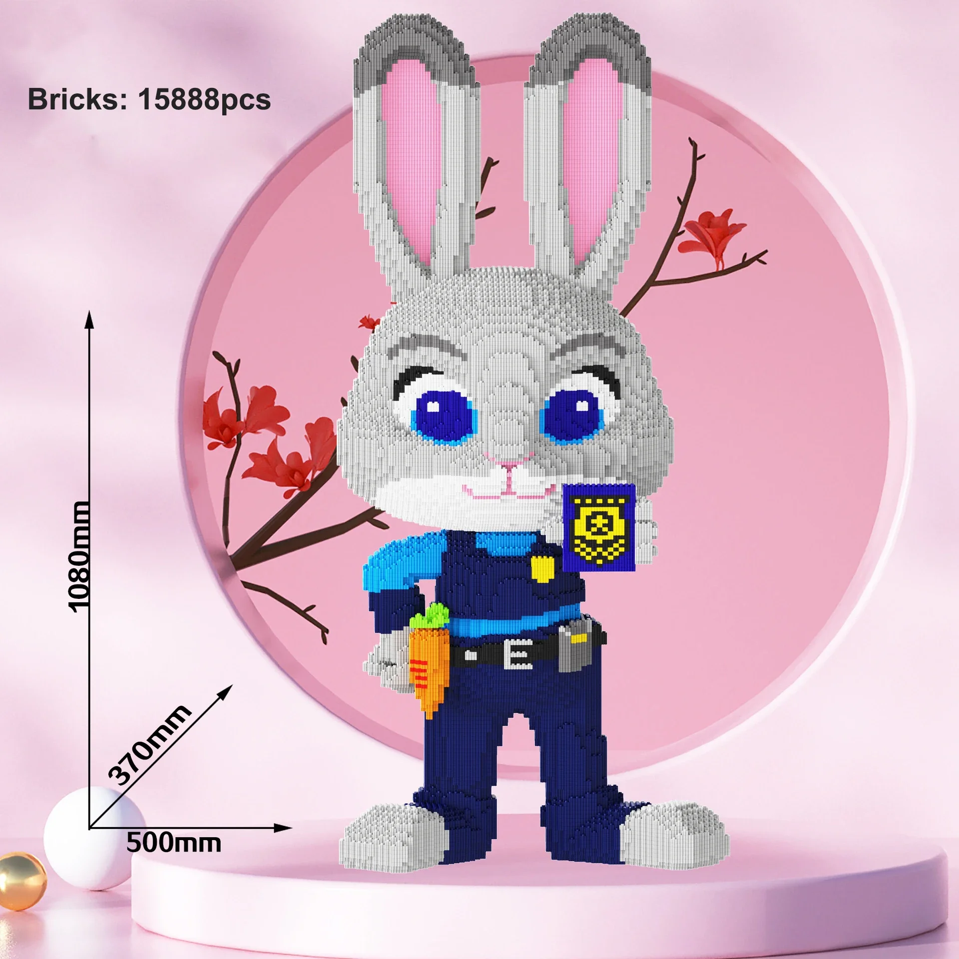 100cm  Disney Zootopia Building Blocks Nick Wilde Judy Hopps Diamond 4 Style Assembled Connection Brick Figure Toys For Kid Gift