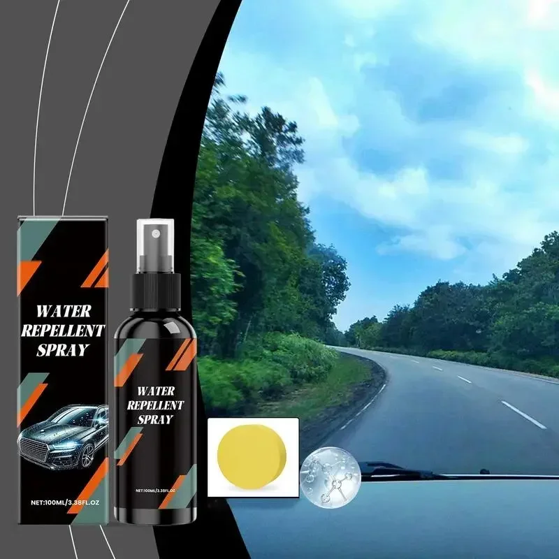 

Car Glass Cleaner Spray 100ML Car Windshield Cleaner Waterproof Cleaning Liquid Repair Protection With Sponge For Automotive