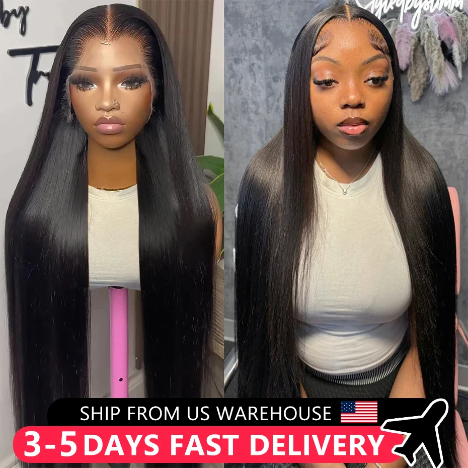 34 36Inch Bone Straight 180% 13x6 Lace Frontal Wig Brazilian HD Transparent 13x4 Lace Front Human Hair Wigs For Women MYLOCKME