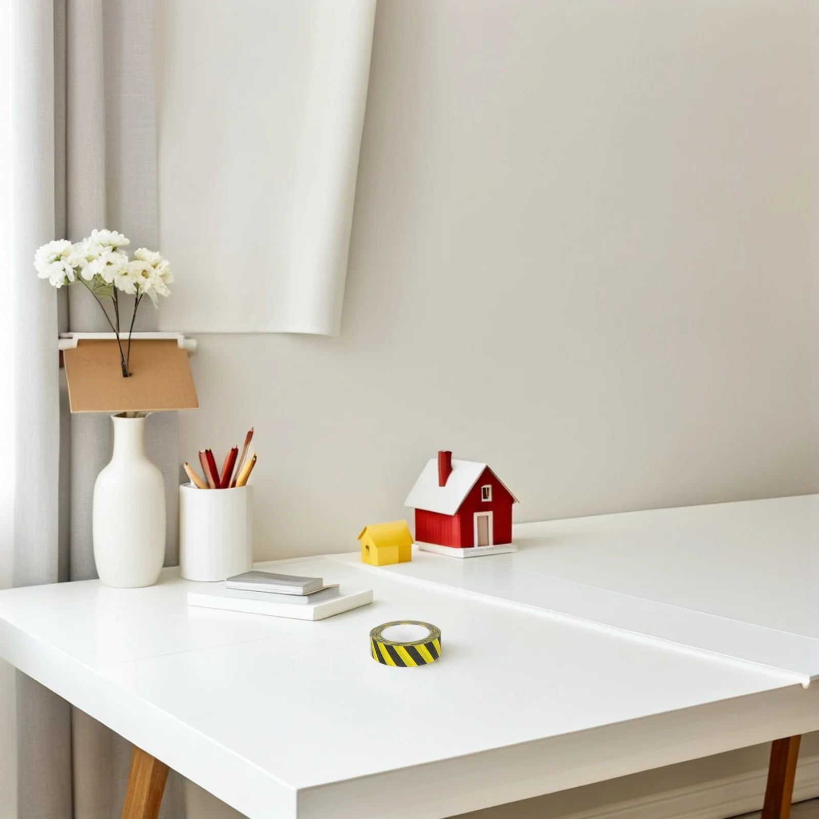 Rollo de cinta de advertencia Micro, Mini cinta de advertencia de tráfico de repuesto, juego creativo, Material seguro, pegatinas versátiles, fuerte adherencia