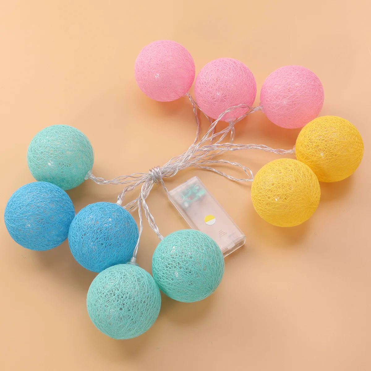 LED ضوء سلسلة الحلوى الملونة خيط القطن الكرة مهرجان حفلة عيد الميلاد الديكور رومانسية ضوء دافئ صور الدعامة المرحلة