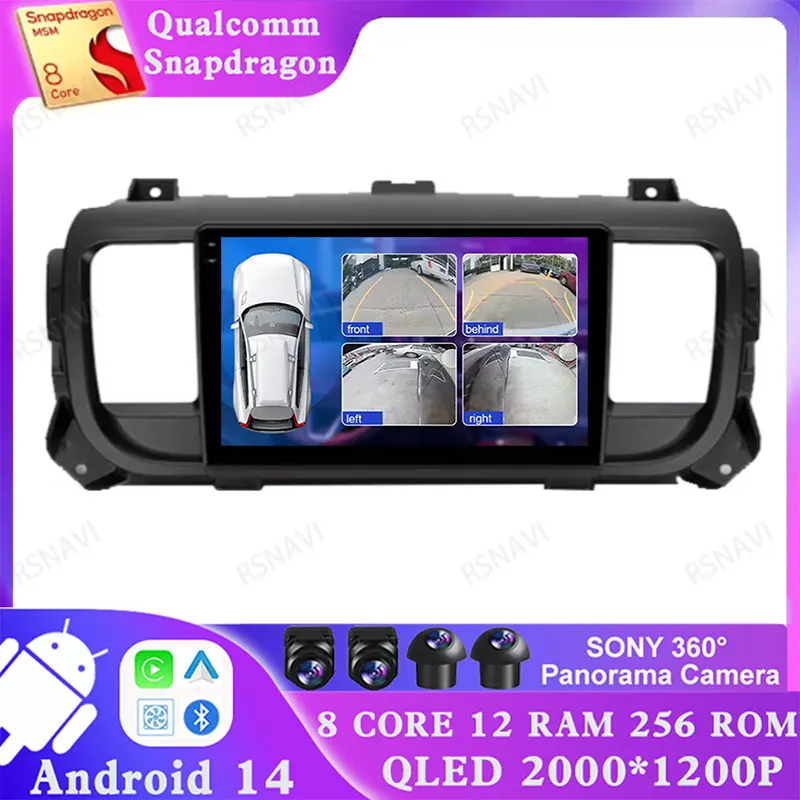 Android 14 For Citroen Jumpy III 3 SpaceTourer 1 For Peugeot Expert 3 2016 - 2021 Multimedia Stereo 2DIN Car Radio Viedo Player