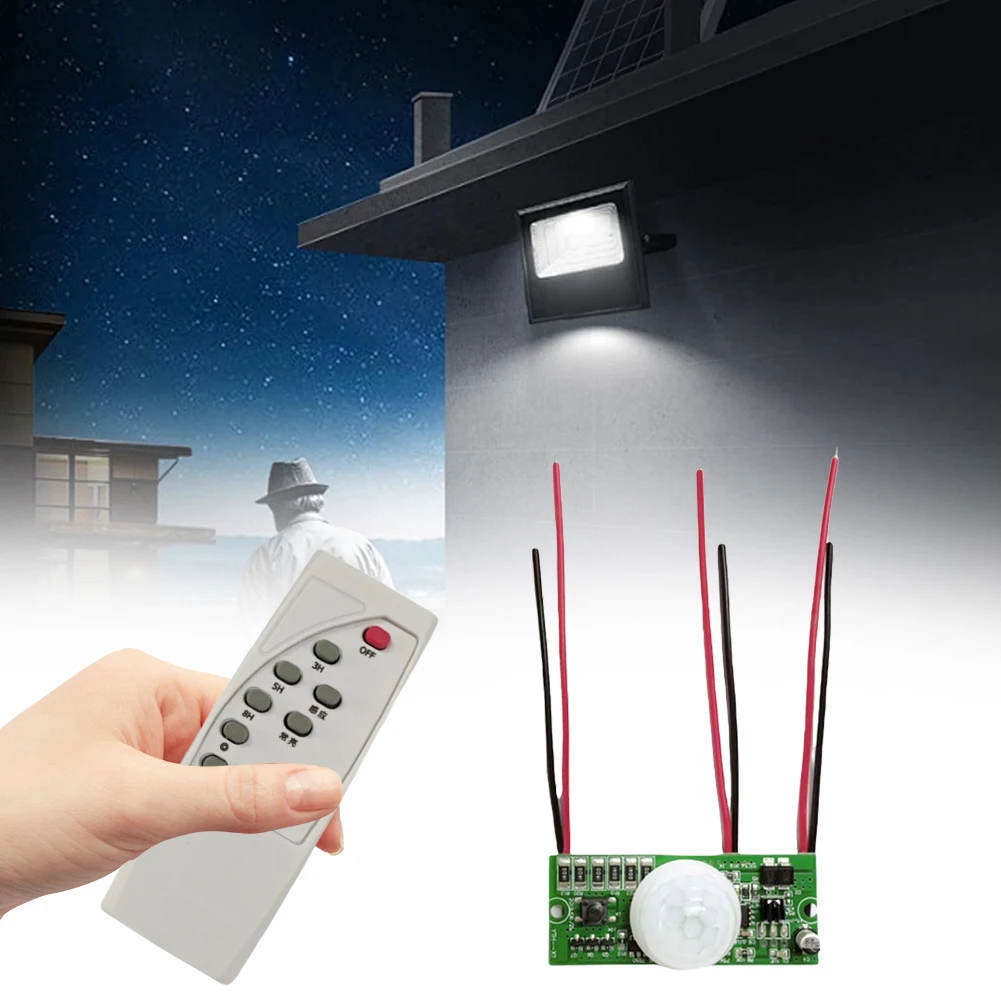 Solar Street Light Controller Board with PIR Motion Sensor & Wireless Remote DIY Circuit Board for Outdoor Solar Lamp Projects