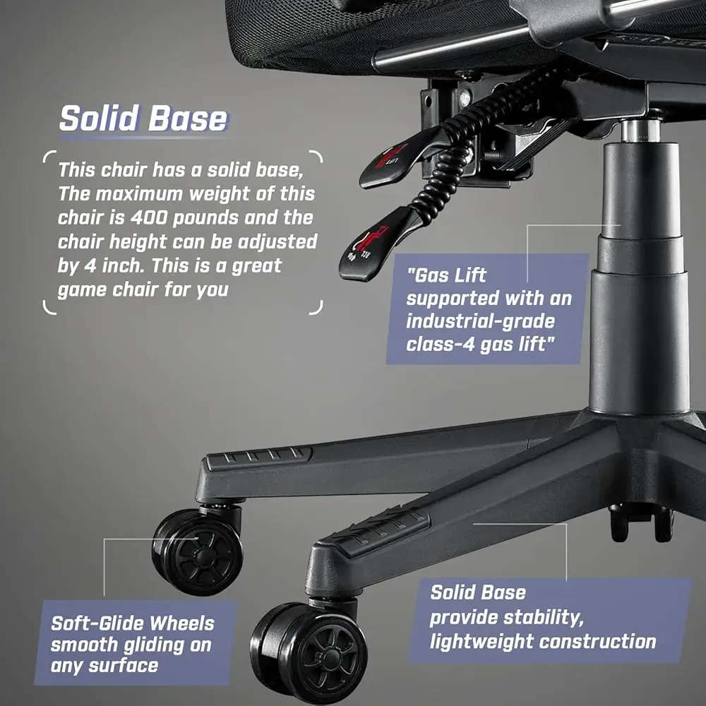 Video Game Chairs With Footrest, Big And Tall Gamer Chair For Adults, 400Lb Acity, Racing Style Computer Chair With Headrest