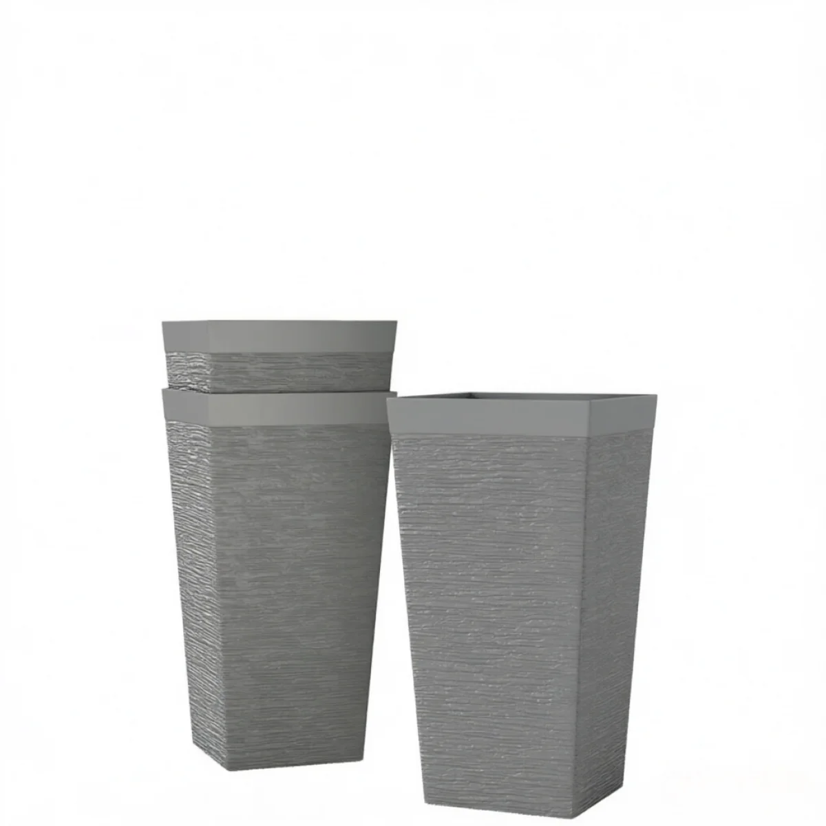Stackable Design Tapered Planters,3-Piece Outdoor Planters,Tall Planters,Garden Planters(Only 3Pcs Planters) On-Site
