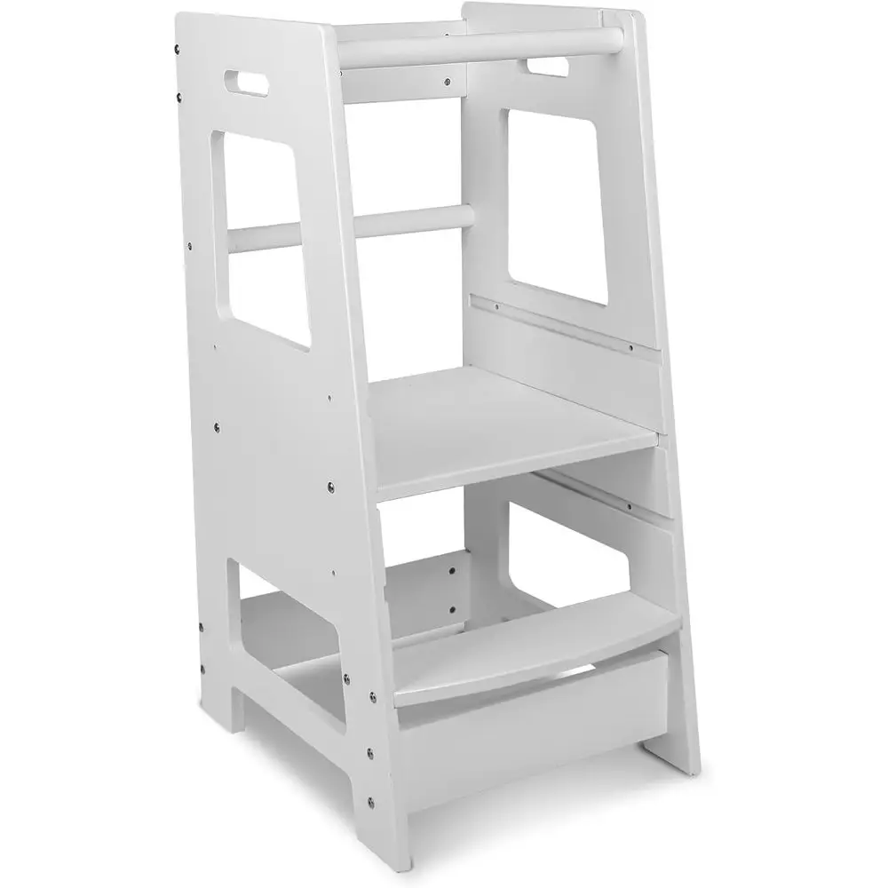 

Kitchen Step Stool or Toddlers with Saety Rail - Adjustable Height Little Heer Tower or Kitchen Counter and Bathroom Sink - Kids