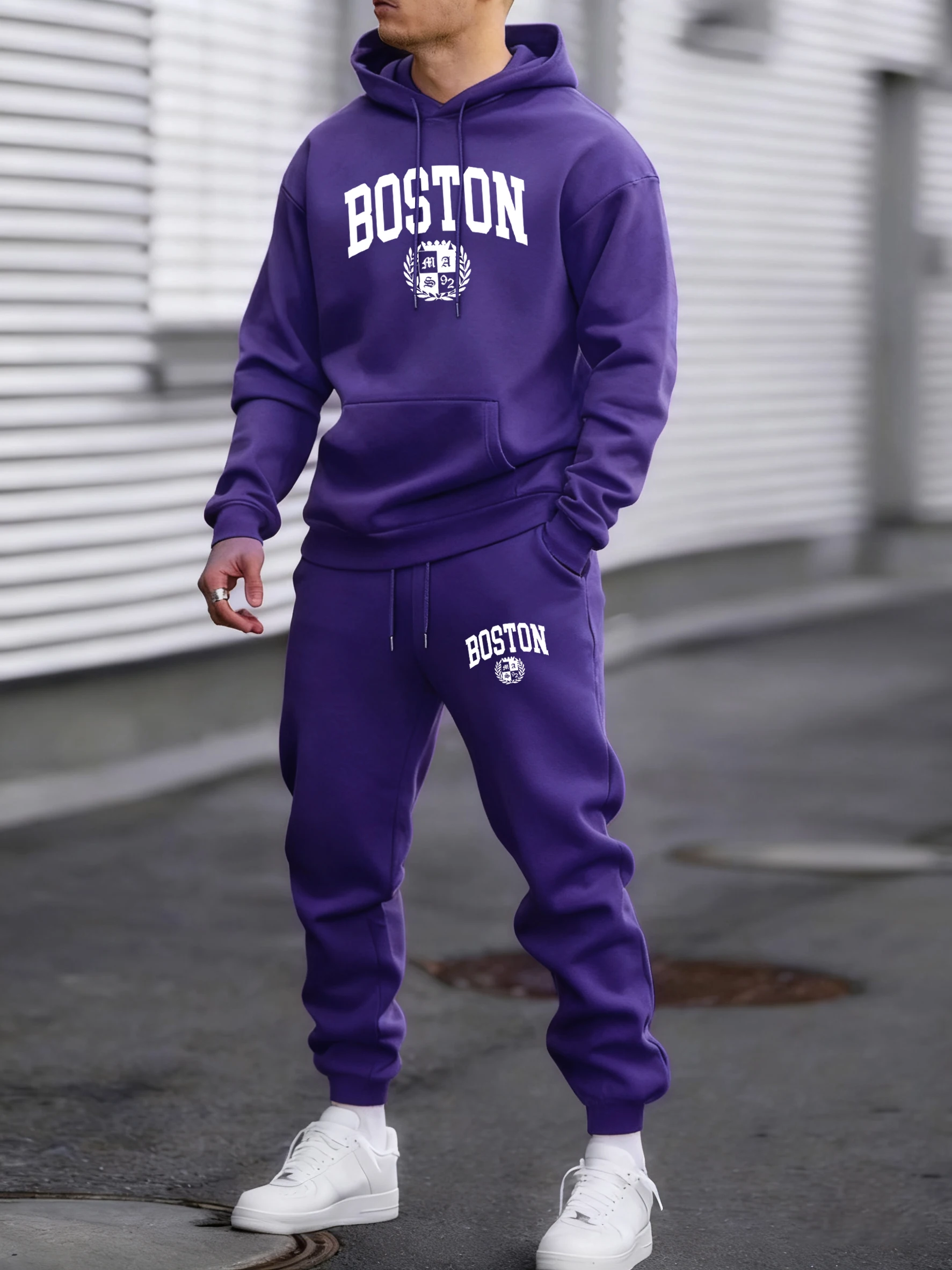 

Спортивный костюм с дизайном Священного Значка Бостона для мужчин, простые универсальные брюки, модные свободные толстовки с капюшоном, осенняя одежда унисекс в стиле ретро