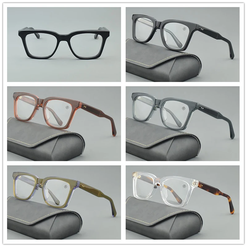 

JMMHBRX Glasses Frame for Men Retro Designer Acetate Prescription Eyeglasses Vintage Luxury Brand Computer Women Fashion Eyewear