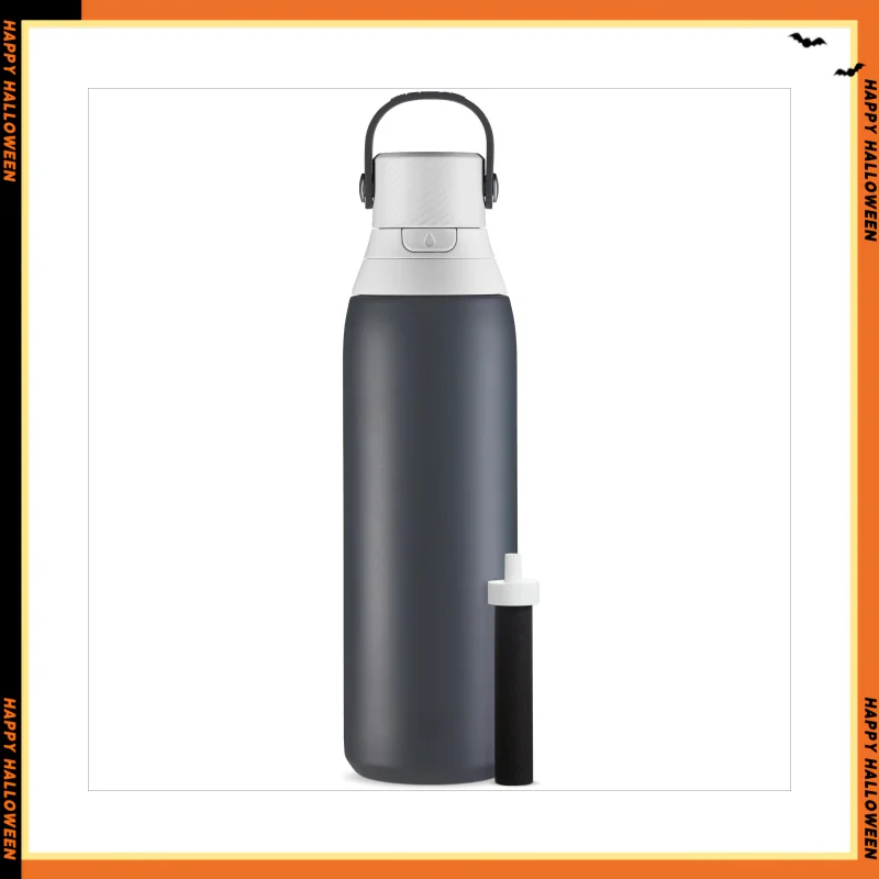 

20 oz Carbon Premium Stainless Steel Leak Proof Filtered Insulated Water Bottle with Straw