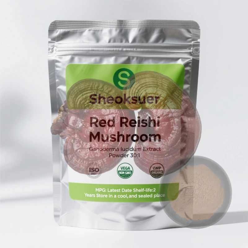 Индивидуальный пакет из алюминиевой фольги для порошка экстракта Ganoderma Lucidum 30:1 для быстрой глобальной доставки Red Reishi P.E. Дистрибьюторы