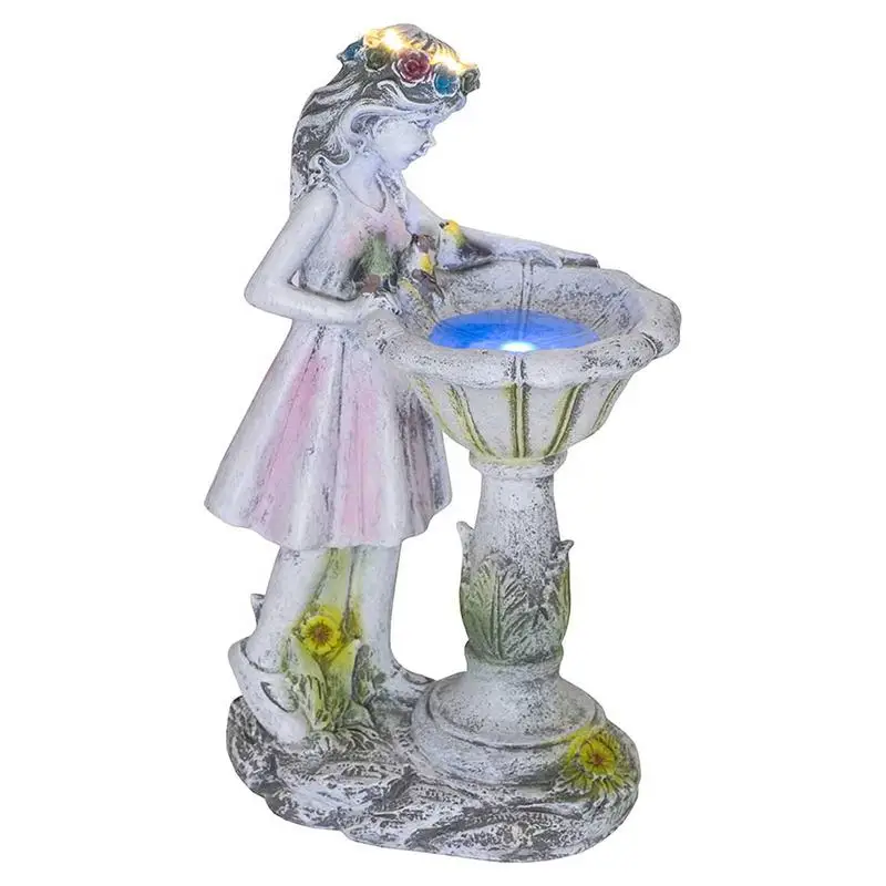 Light Up Fairy Statue Solar Garden Figurine Elegant Water Resistant Solar Fairy Garden Statue For Housewarming Christmas Birthda