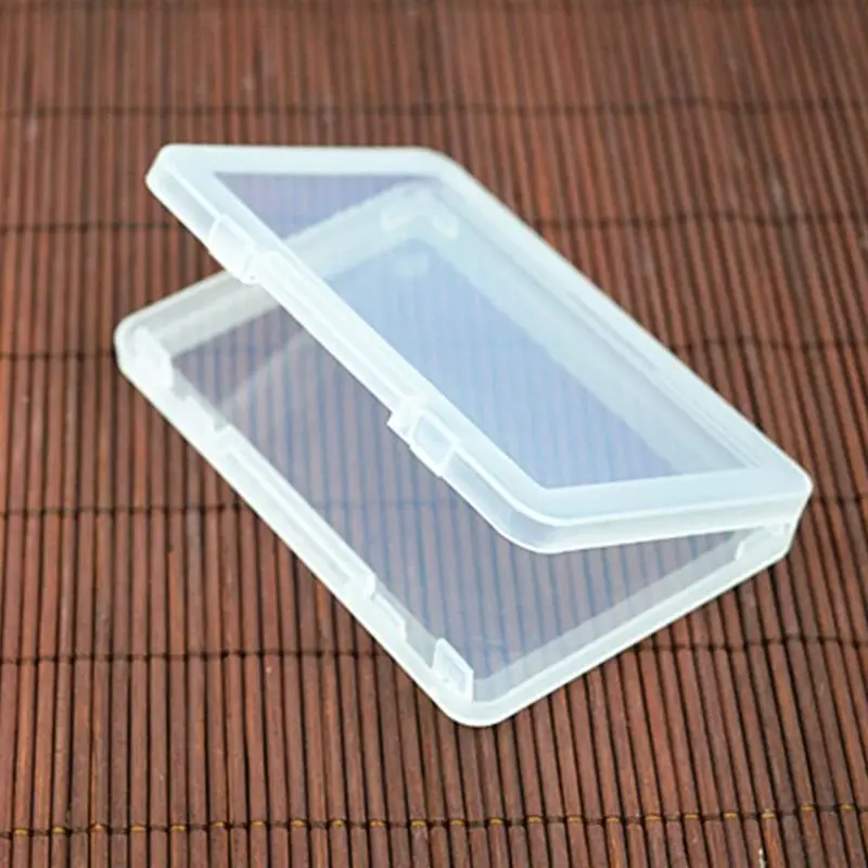 小さな正方形の透明なプラスチック製ジュエリー収納ボックス,ビーズ,工芸品用容器,9.5x6.4x1cm