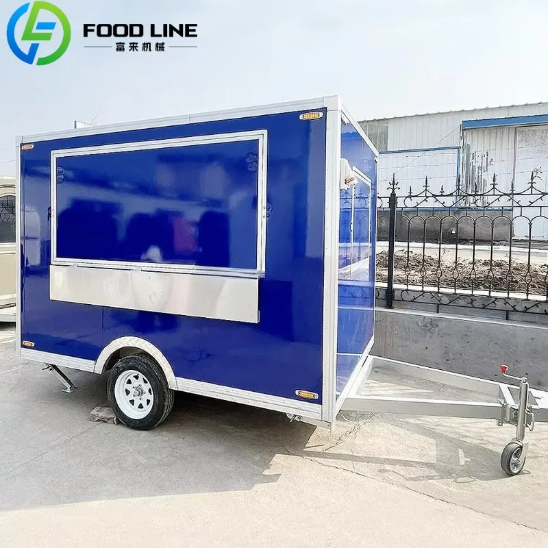Food Truck Mobile Kitchen Catering Vehicle with Stainless Steel Equipment and Foldable Serving Windows Customized