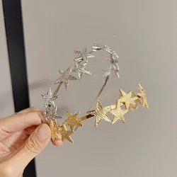 1pc Personalized Retro Fashion Hair Hoops for Women Metal Star Pressed Casual Hair Accessories
