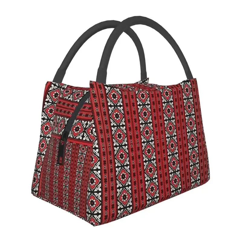 

Traditional Sindhi Ajrak Print Insulated Lunch Bag for Women Pakistan Ethnic Art Thermal Cooler Lunch Tote Office Picnic Travel