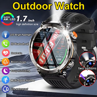 2025NEW SmartWatch IP68 Waterproof Long Battery 1.7-inch Life Sports Compass Heart Rate LED Flashlight Bluetooth Call Smartwatch