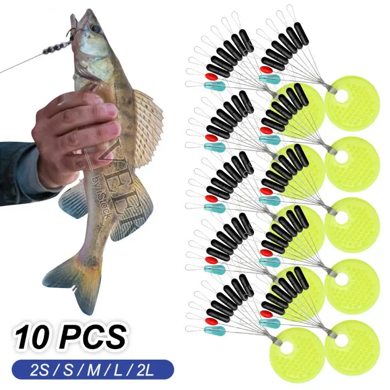 

60pcs 10Group Fishing Rod Rubber Space Beans Fishing Goods Black Rubber Oval Stopper Fishing Float Fishing Gear Bobber Equipment