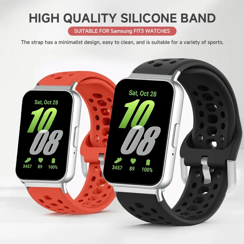 Silikonarmband für Samsung Galaxy Watch Fit 3, atmungsaktives Sportarmband für Galaxy Watch Fit3, leicht, bequem, Ersatz