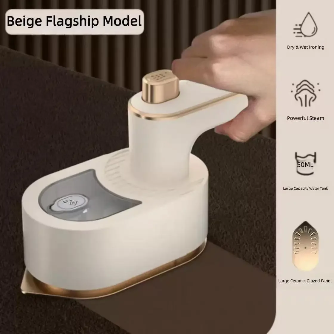 Handheld Garment Steamer, Wrinkle Remover Iron, Popular Online Model, Portable Compact Rotary Folding Digital Display Iron