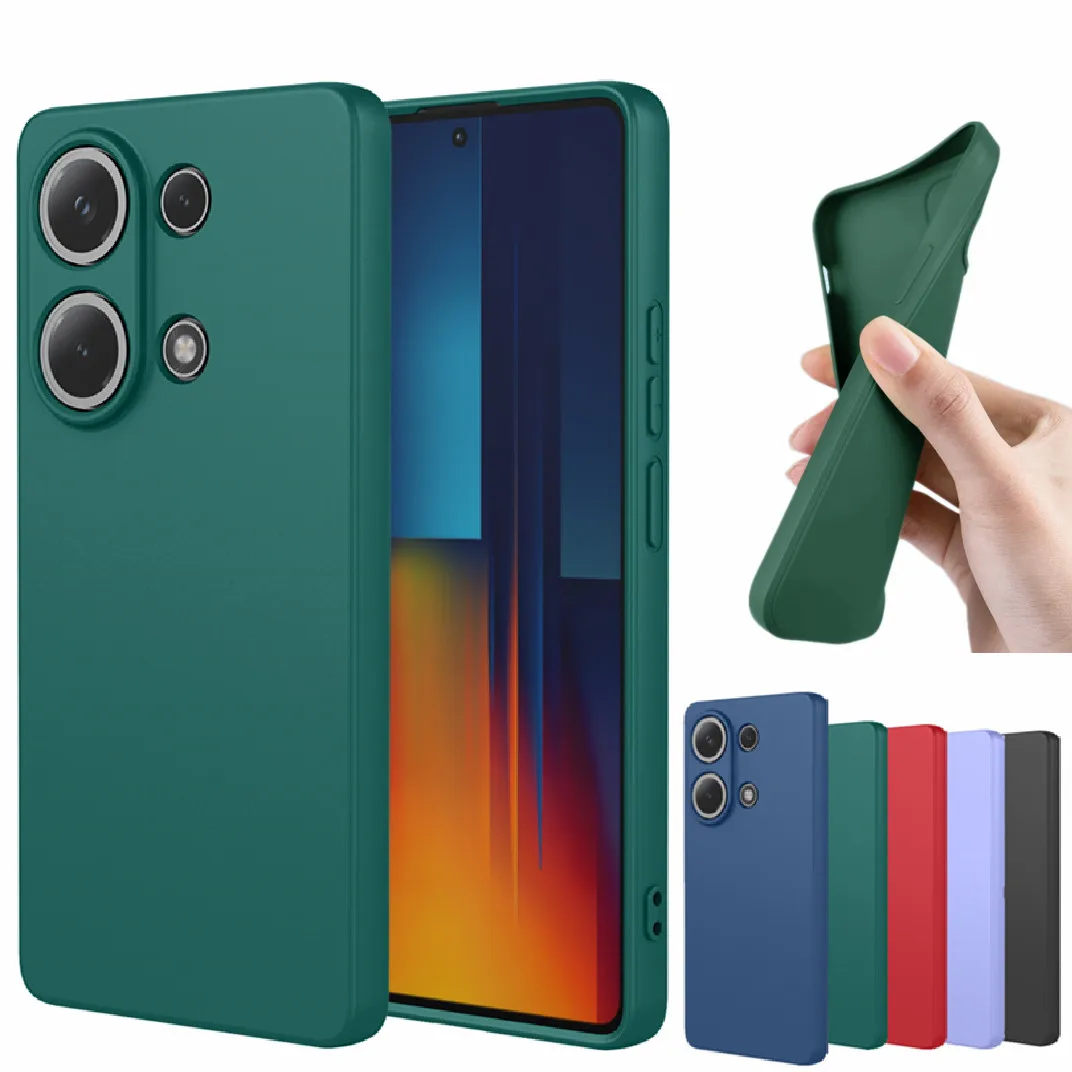 Flexible Liquid Silicone Case For Xiaomi Poco F6 M6 X6 F5 Pro C65 5G 4G Protective Cover Bumper Fundas Coque Shell Capa