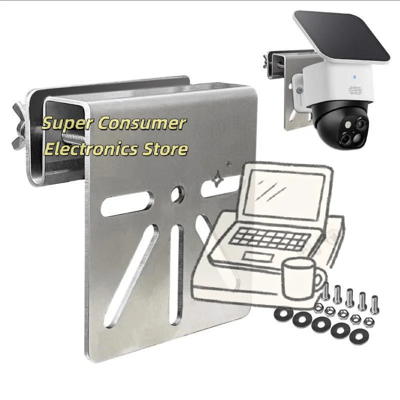 DIY Install Gutter Camera Mount No Drill Stainless Steel Rust Proof Bracket for Outdoor Home Security Cameras