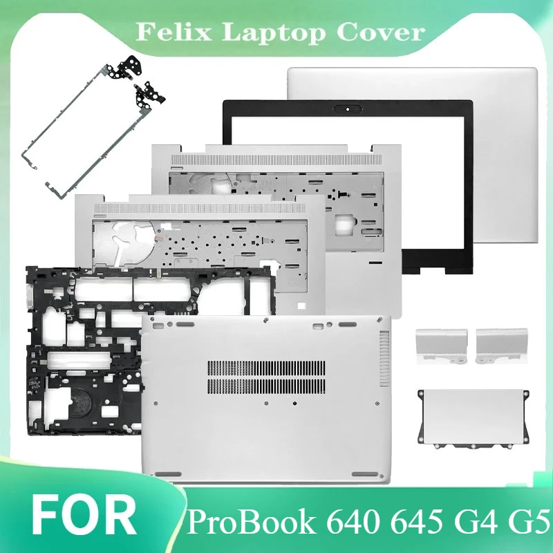 For ProBook 640 645 G4 G5 New Laptop LCD Back Cover/Front Bezel/Hinges/Palmrst/Bottom Case/Framework Silver L09526-001