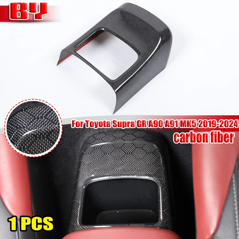 

For Toyota Supra GR A90 A91 MK5 2019-2024 Car Interior Armrest Box Rear Storage Compartment Cover honeycomb carbon fiber