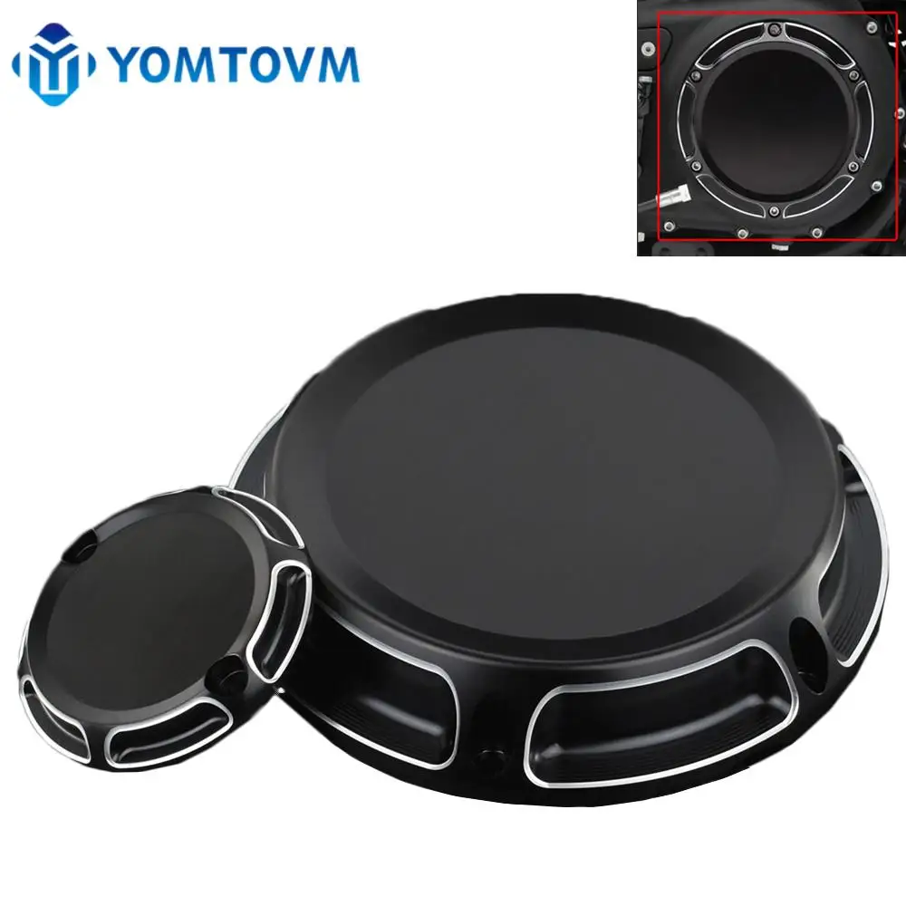 

CNC Aluminum Derby Timing Engine Clutch Side Cover 6 Holes Black For Harley Sportster XL883 XL1200 SpuerLow Roadster