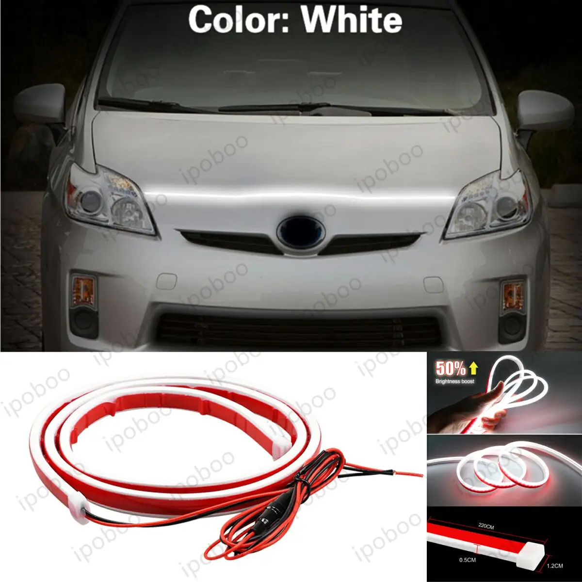 86 "LED هود شرائط مصباح لتويوتا بريوس ZVW30 09-23 مرنة الديناميكية مسح بدء تشغيل هودبيم عدة غطاء المحرك الديكور ضوء