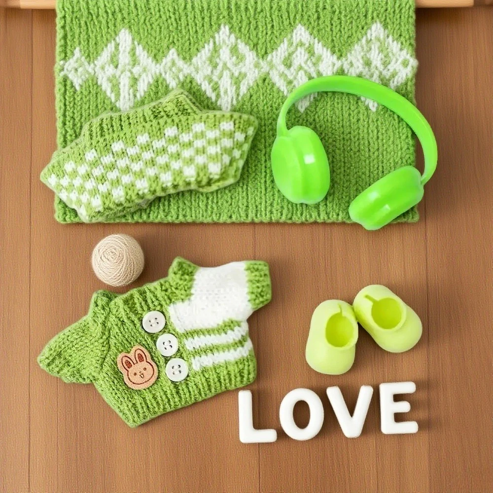 

Одежда для куклы Labubu, милый комплект свитеров, одежда 17 см, обувь для куклы, аксессуары «сделай сам», тренировочные сидячие вечерние игры, игрушки, подарки