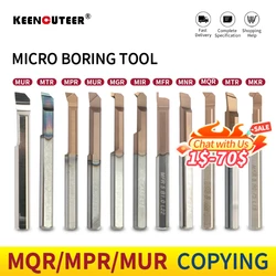 MUR MPR MQR Small Bore Boring Tool Carbide Micro Diameter Internal Copying boring Tool Flat-bottomed Boring Tool Turning Cutter