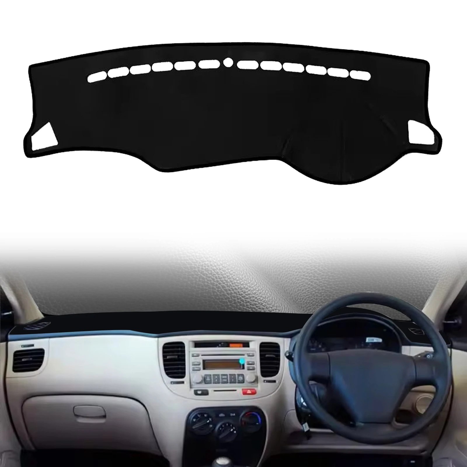 for KIA RIO 2 2005-2009 New Pride Rio5 RIO2 JB ​​Car Dashmat Dashboard Cover Pad DashMat Sunshade Protective Carpet Accessories