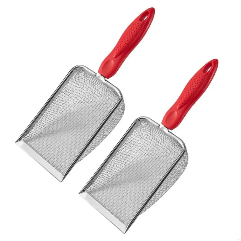 Pack of 2 Garden Soil Sieve Sand Soil Compost Sieve with Handle Garden Sieve Compost Sieve Soil Sieve Potting Shovel C5AD