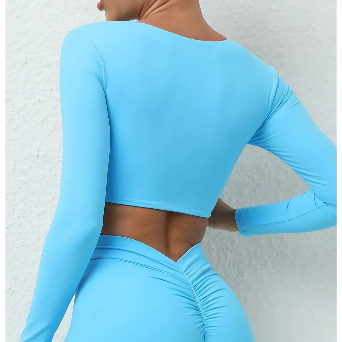 

Long Sleeve Crop Top Women Yoga Clothing Quick Dry Gym Long Sleeved Shirt Sexy Women Yoga Running Breathable Workout Sportswear