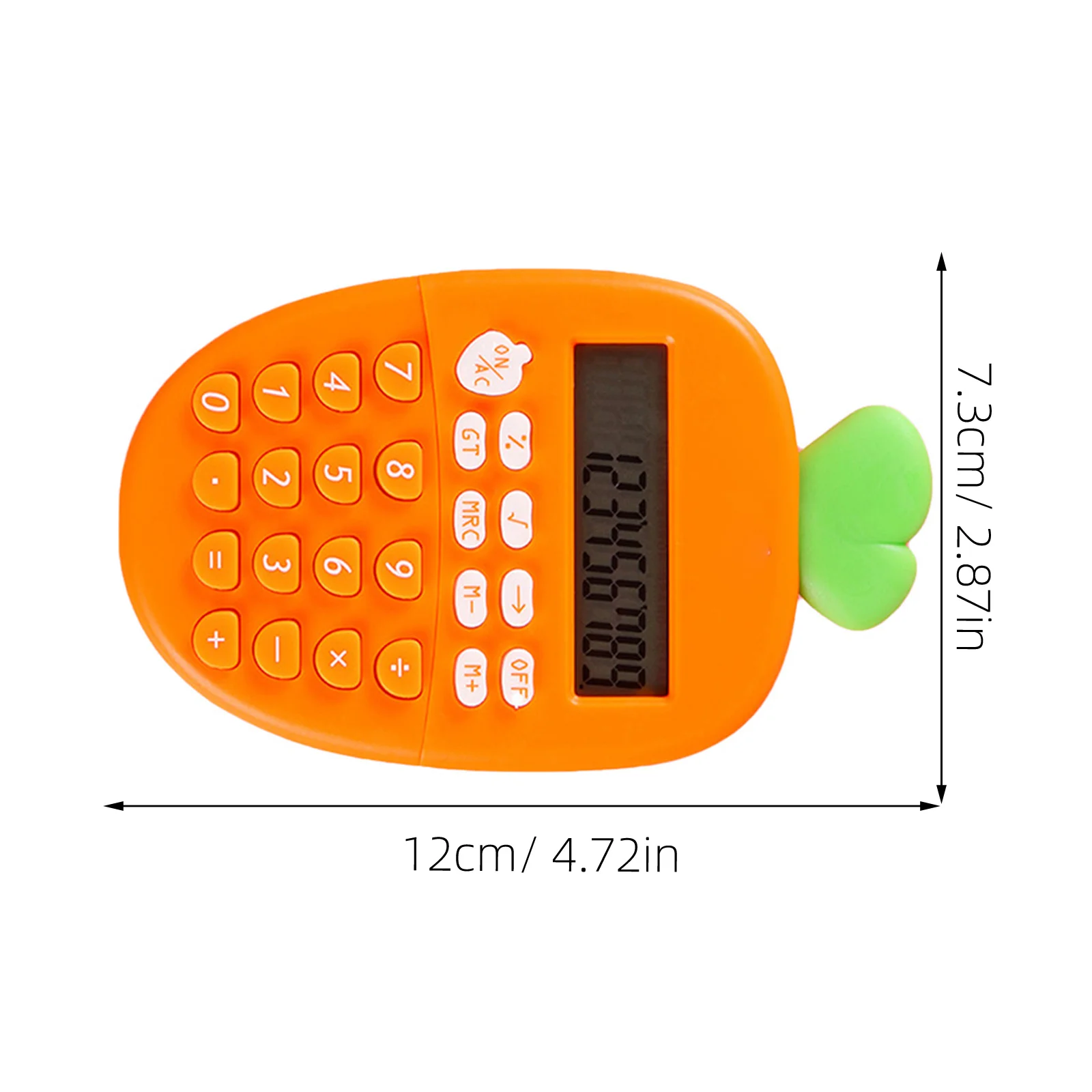 Calculadora electrónica con forma de zanahoria, portátil, 12, pequeña, ligera, para oficina, escuela, hogar, calculadora naranja