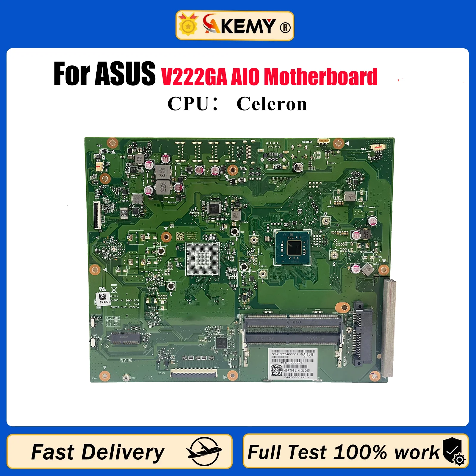

Материнская плата V222GA для ASUS Vivo AiO V222G V222GA V222GB, материнская плата с процессором Celeron, 100% тестирование, ОК, быстрая доставка, высокое качество