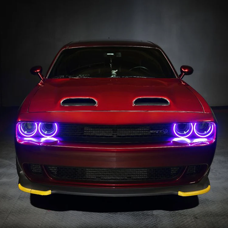 

Newest RGB chasing halo ring kits led headlights for Dodge Challenger 2015-2021