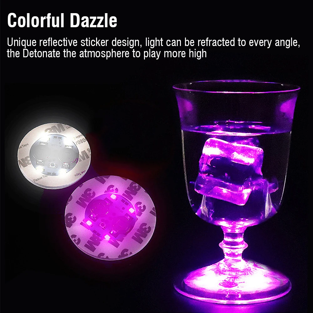 LED leuchtende Untersetzer Aufkleber Lichter Bar Getränke Glasflasche Tasse Pad Party Hochzeiten Weihnachten Home Pub blinkende Licht Tasse Matte