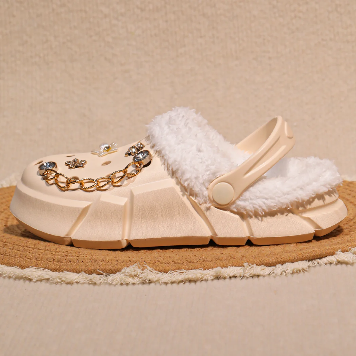 Mädchen-Clogs mit Fellfutter, gemütliche, bequeme Winter-Hausschuhe, weiche, warme Hausschuhe für Kleinkinder und größere Kinder, Modell 3057. – Detail 11