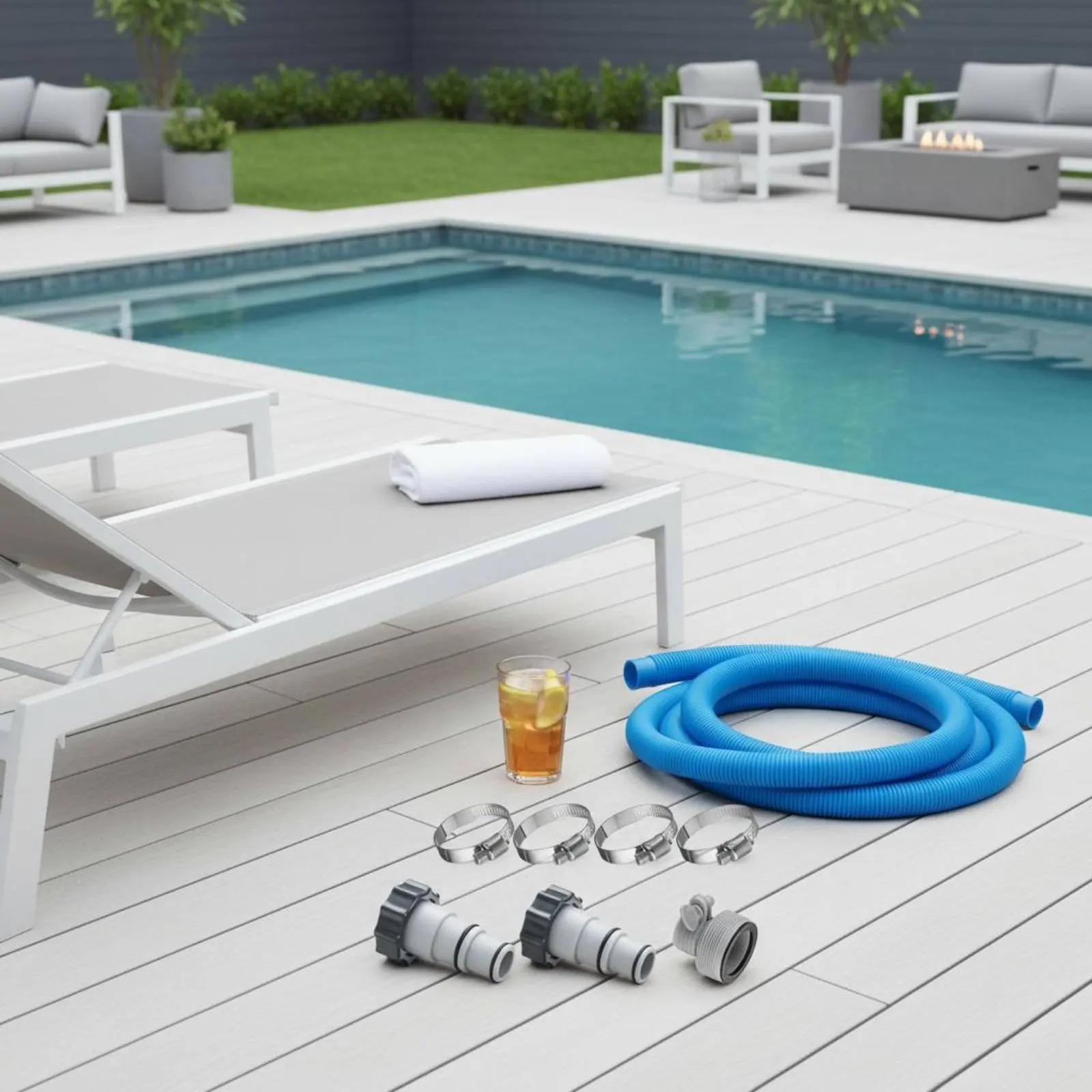

4 Pieces Pool Filter Hose Replacement Flexible Pool Hose Adapter Kit Heavy Duty Leak Resistant for Spa