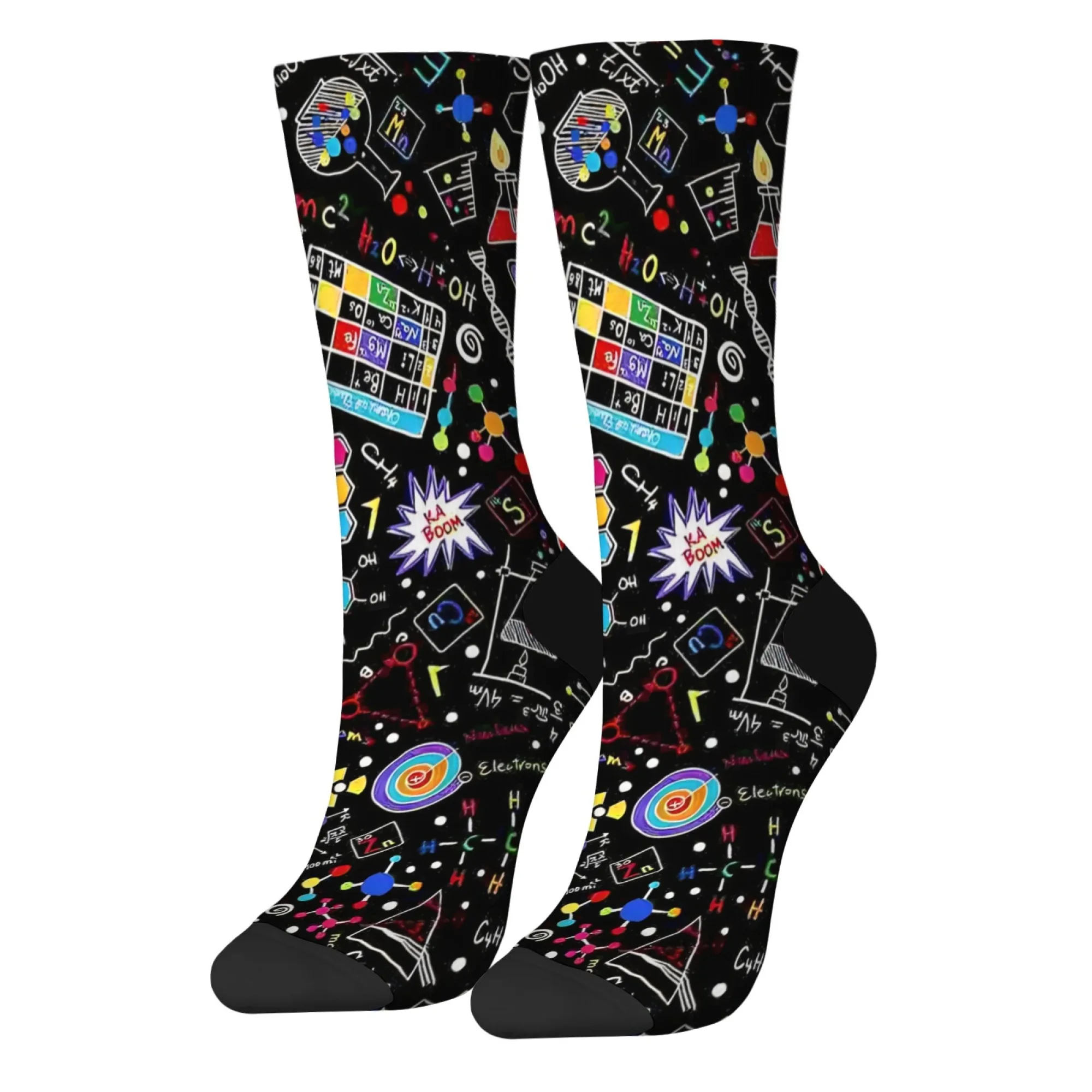 Chaussettes de Style Harajuku heureux, Science incroyable, chaussettes d'hiver unisexes, randonnée, élément chimique imprimé, chaussettes folles de Style de rue, cadeaux