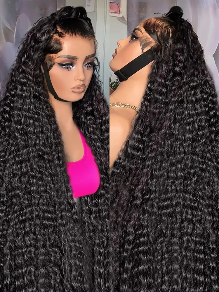 Peluca con malla Frontal de onda profunda de 300 de densidad 13x6 13x4 peluca Frontal de encaje Hd pelucas de cabello humano rizado de agua para mujeres peluca de encaje HD prearrancada