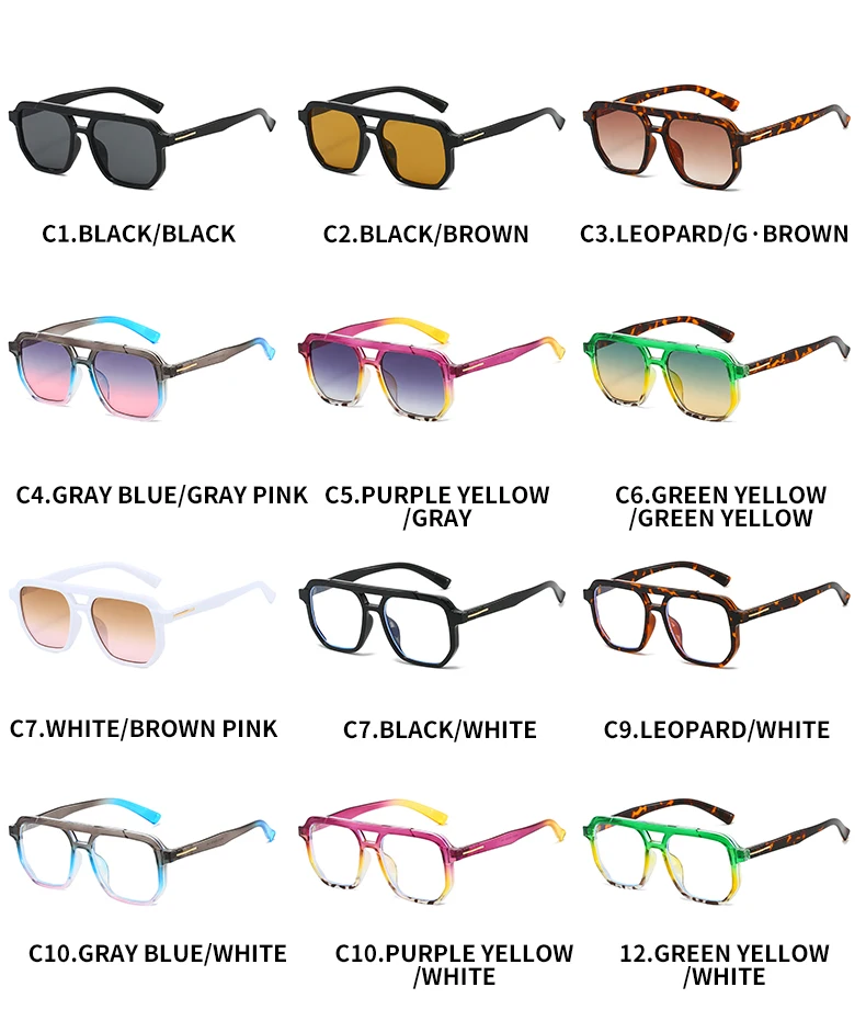 Modische, übergroße schwarze Sonnenbrille mit Doppelbrücken, trendiger Retro-Stil mit Metallakzenten auf Bügeln, stilvolle Brillen, perfekt für – Detail 6