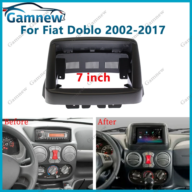 

7 inch 2DIN Car Fascia Radio Panel For Fiat Doblo 2002-2017 Frame Kit Install Facia Face Plate