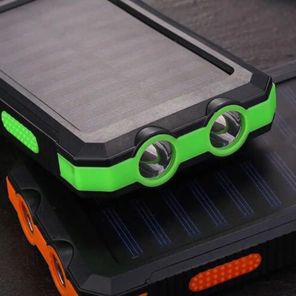 Solar Panel Dual USB Power Bank Case SOS Light Flashing Light Compass Bank Power Case External Box Mobile Phone Fast Charger