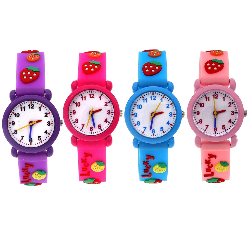 4Pcs Girls Boys Watch Children Wristwatch Kids Watch Party Gifts Quartz Watches Baby Watch Waterproof Watches