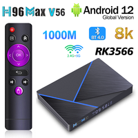 Original H96 Max V56 Android12 Smart TV Box RK3566 Quad-Core 4K 2.4G/5G WiFi BT4.0 1000M LAN 8K HDR Youtube Netflix Set Top Box