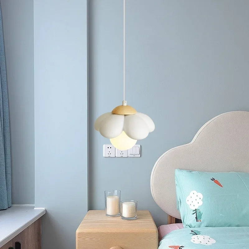 Imagem -05 - White Petal Pendant Lamp Led Bedside Lamp Suspension Light Personalidade Criativa Princess Room Decor Childrens Bedroom