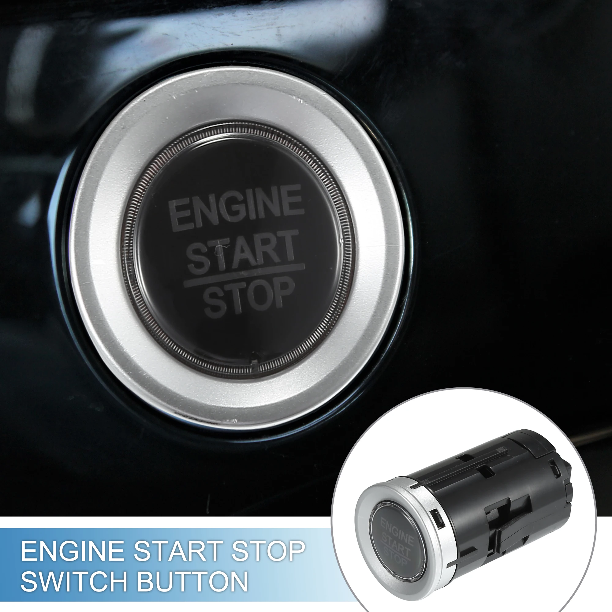 UXCELL Engine Start Stop Switch Button for Honda Fit 2015 2016 2017 2018 Silver Tone