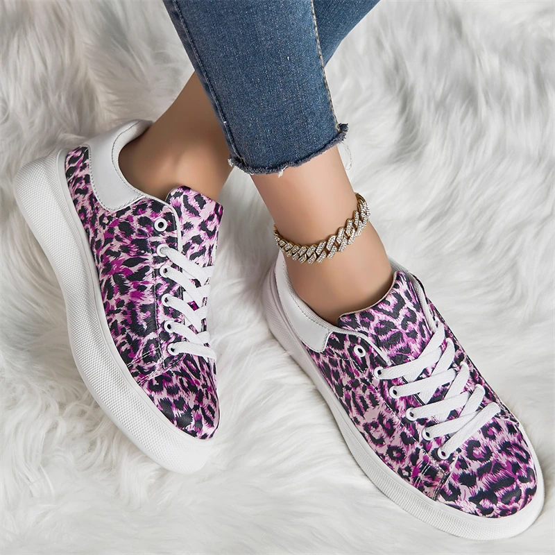 Zapatillas clásicas de leopardo para mujer, zapatillas deportivas informales marrones a la moda, zapatillas ligeras transpirables con plataforma, zapatillas elegantes para mujer